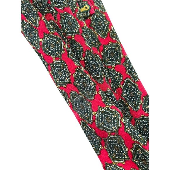 Stefano Ricco Men's Italian 100% Silk Vintage Red Geometric Luxury Tie - Picture 3 of 7